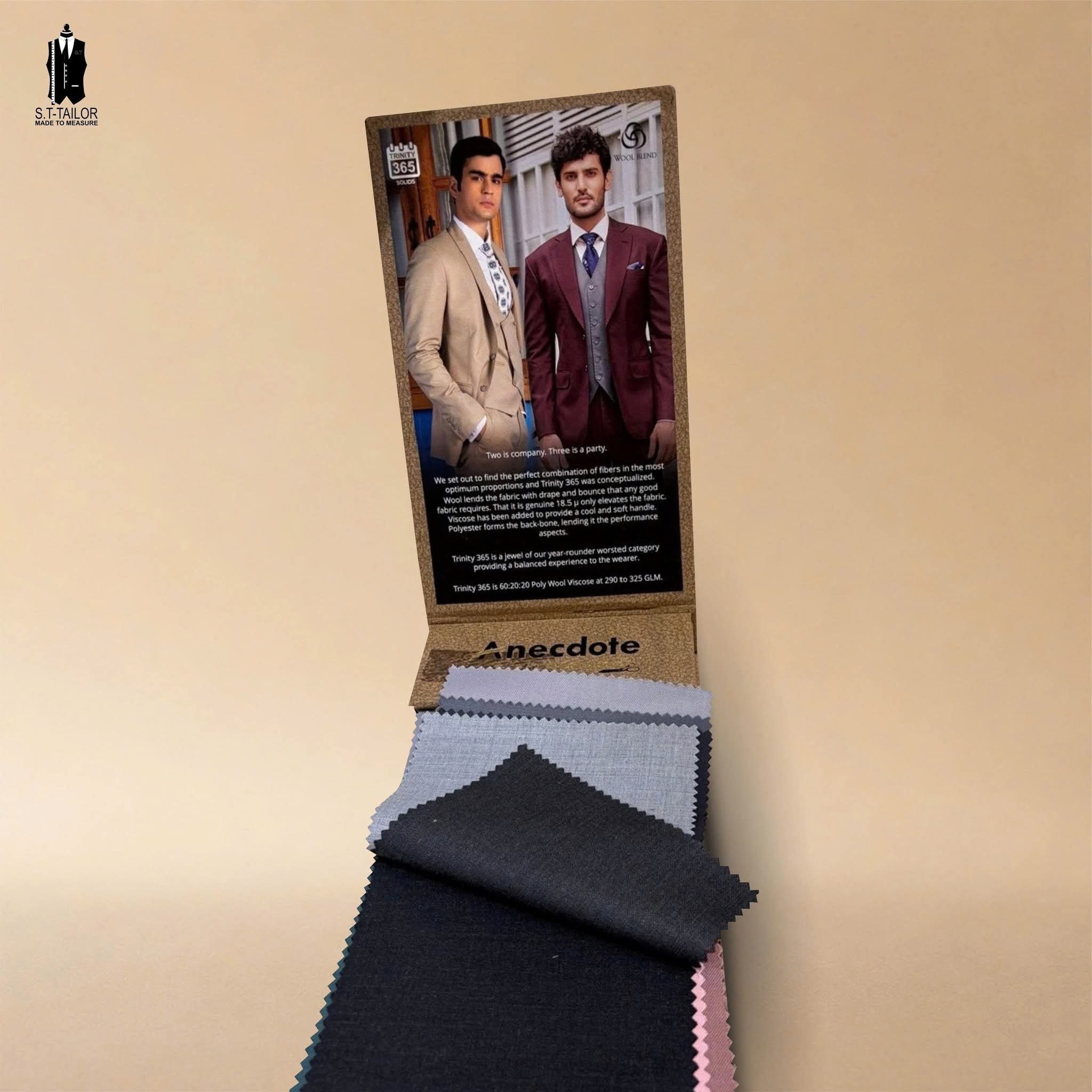 Standing tailoring cloth book with navy swatches | Sổ vải may đo dựng đứng cùng mẫu vải navy