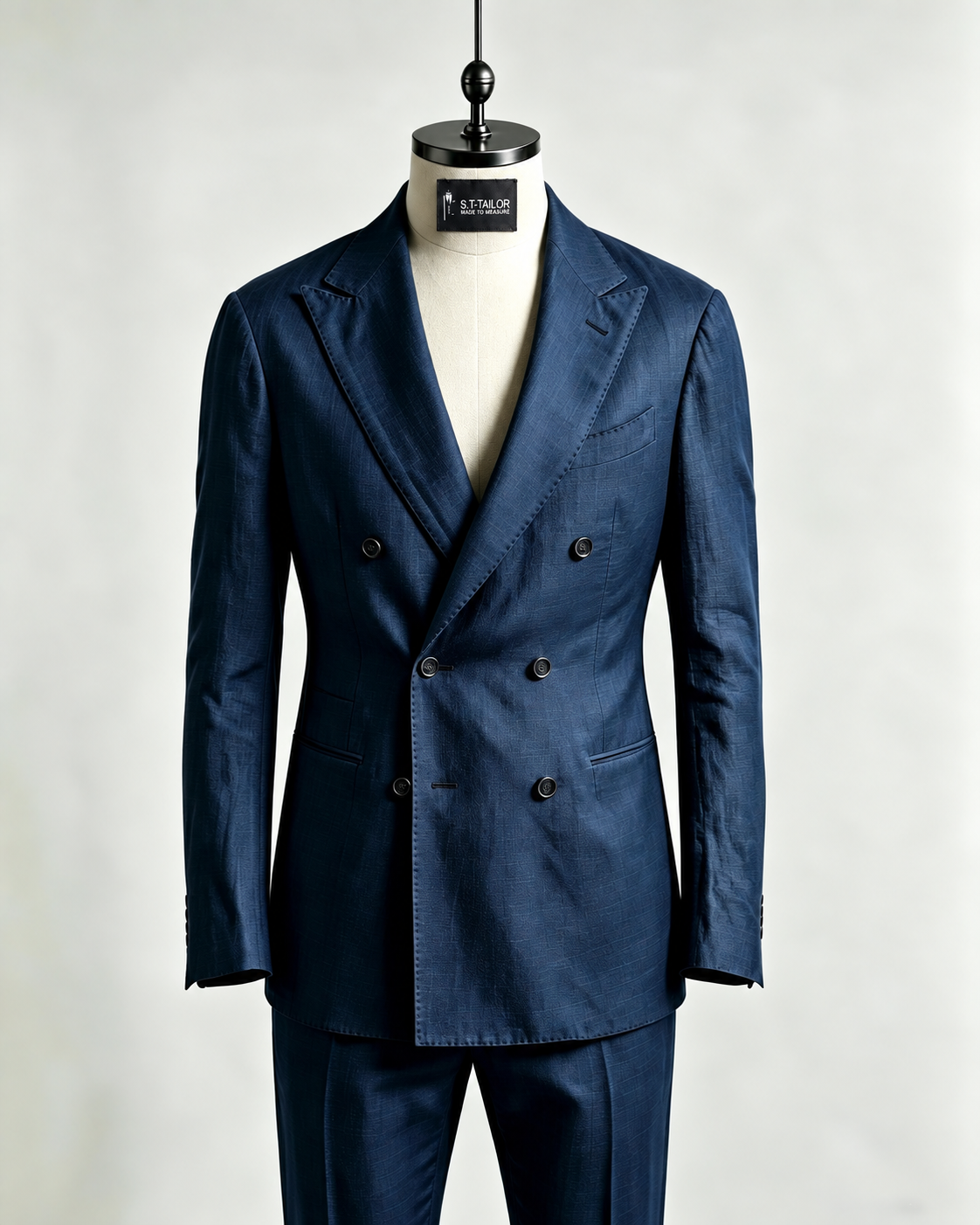 Navy double-breasted suit on a mannequin | Suit xanh navy hai hàng nút trên mannequin